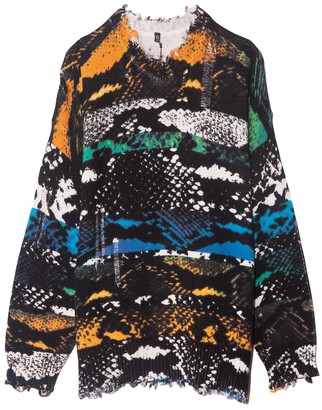 snake print jumper dress