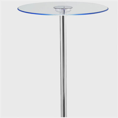 Mercer41 Indra Chrome Glass Top LED Bistro Bar Table