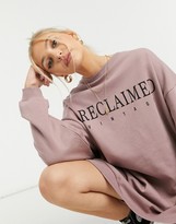Thumbnail for your product : Reclaimed Vintage Inspired logo sweatshirt dress in mauve
