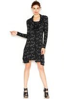 Thumbnail for your product : Kensie Long-Sleeve Cowl-Neck Printed Dress