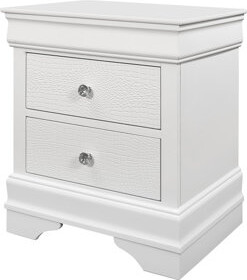 House of Hampton Textured Front Nightstand Solid Wood Construction Modern With Captivating Drawer Surrounds