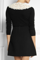 Thumbnail for your product : Valentino Beaded tulle-detailed wool and cashmere-blend sweater