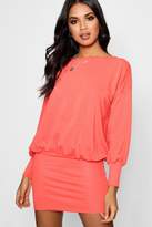 Thumbnail for your product : boohoo Ribbed Hem And Cuff Sweat Dress