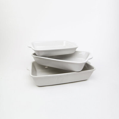 Carthage.Co 3-Piece Stoneware Rectangular Baking Dish Set