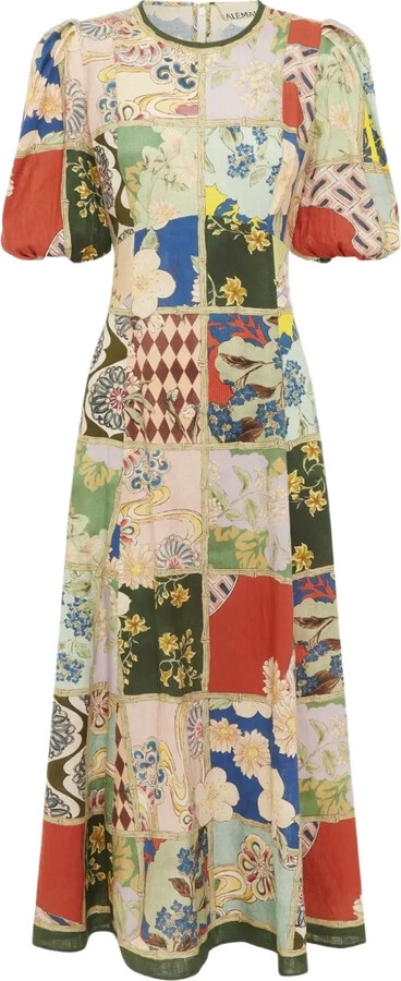 ALÉMAIS Bianca patchwork midi dress