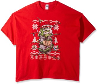 Sesame Street Men's Big and Tall Santa Oscar Ugly Christmas T-Shirt B&t
