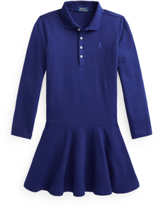 Ralph Lauren Mesh Long-Sleeve Polo Dress