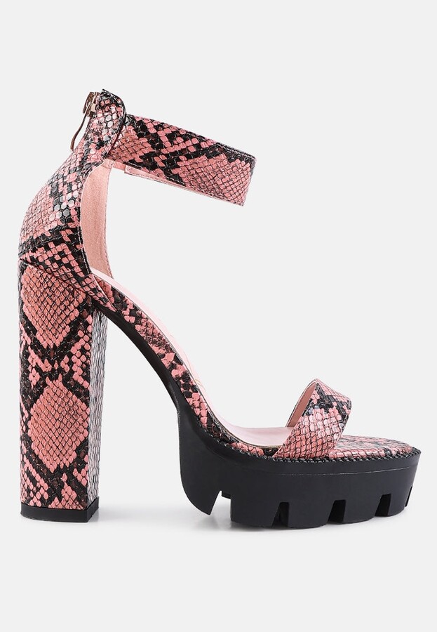 London Rag Rattle Chunky High Block Heel Sandals Women