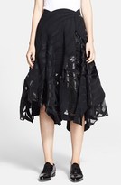 Thumbnail for your product : Junya Watanabe Melton Wool Blend Midi Skirt