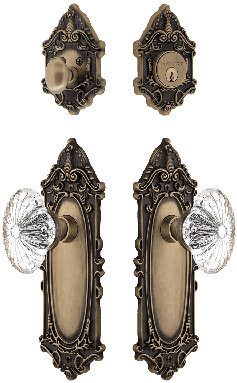 Nostalgic Warehouse Victorian Entry Set with Oval Fluted Crystal