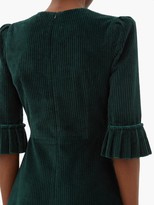 Thumbnail for your product : The Vampire's Wife The Festival Jumbo-cord Cotton Midi Dress - Dark Green