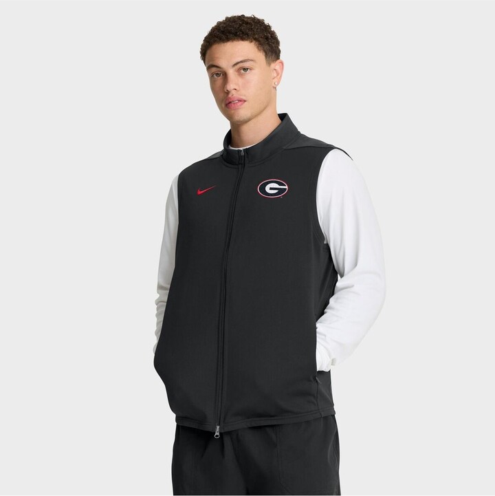 Nike Men's Black Georgia Bulldogs PrimetimeÂ Victory Performance Full-Zip Vest