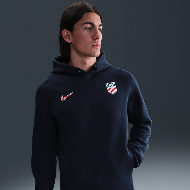 USMNT Tech Nike Men's Soccer Fleece Pullover Hoodie in Blue | HF5110-451