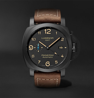 Panerai Luminor 1950 3 Days Gmt Automatic 44mm Ceramic And Leather Watch, Ref. No. Pam01441