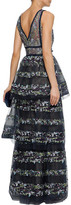 Thumbnail for your product : Marchesa Notte Notte Tiered Embroidered Metallic Tulle Gown