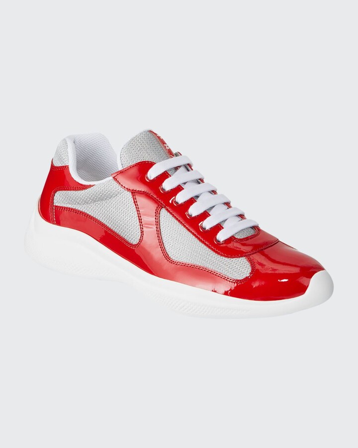 Prada Men's America's Cup Patent Leather Patchwork Sneakers - ShopStyle