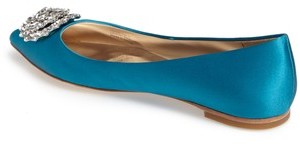 Badgley Mischka Women's 'Davis' Crystal Embellished Pointy Toe Flat