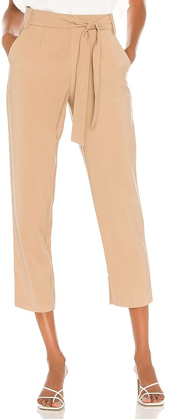 tan tapered trousers