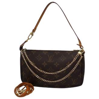 Louis Vuitton Vintage Pochette Accessoire Brown Cloth Clutch Bag