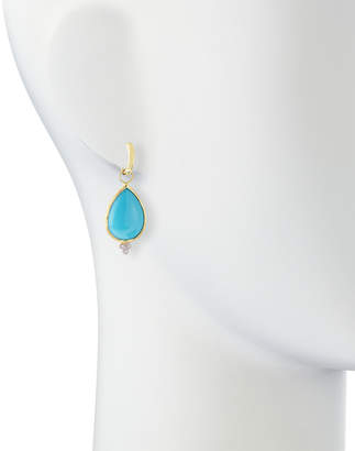 Jude Frances Large Pear Turquoise Earring Charms with Diamonds