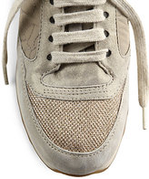 Thumbnail for your product : Brunello Cucinelli Stardust Cap-Toe Suede & Nylon Sneakers