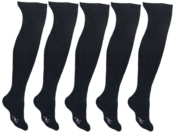 STAY UP Girls Over Knee School Socks 5 Pairs Little Grippers Navy 8.5