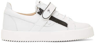 Giuseppe Zanotti White and Black Frankie 1/2 Sneakers