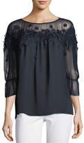 Thumbnail for your product : Elie Tahari Neila Sheer Floral Blouse