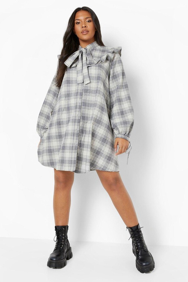 grey flannel dress