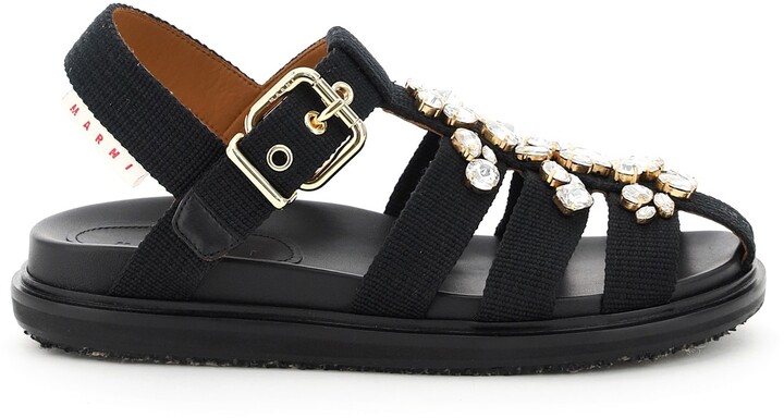 Marni Sandals With Crystals - ShopStyle