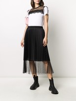 Thumbnail for your product : RED Valentino Point D'esprit Pleated Midi-Skirt