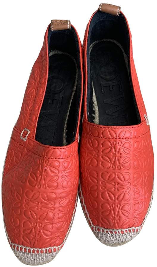 red leather espadrilles