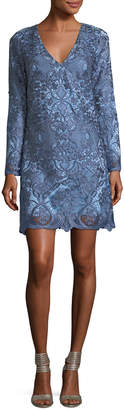 Mestiza New York Camisa Bell-Sleeve Retro Lace Cocktail Dress