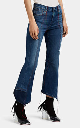 J Brand X KOZABURO Women's Jolene Patchwork Crop Flare Jeans - Blue