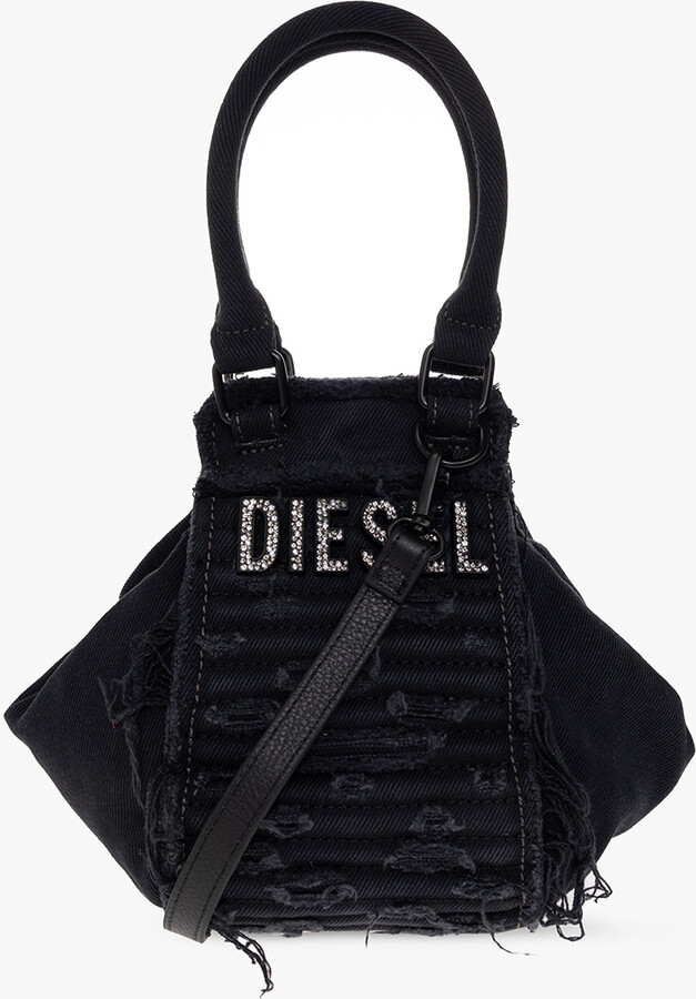 DIESEL 'charm-d' Denim Shoulder Bag in Gray