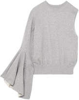 Thumbnail for your product : Facetasm One-shoulder Cotton-jersey Sweatshirt - Gray