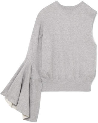 Facetasm One-shoulder Cotton-jersey Sweatshirt - Gray
