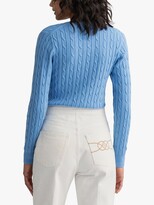 Thumbnail for your product : Gant Cotton Blend V-Neck Cable Knit Jumper, Silver Lake Blue