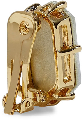 Kenneth Jay Lane 22-karat Gold-plated Crystal Clip Earrings