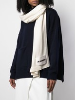 Thumbnail for your product : Jil Sander Logo Patch Knitted Scarf