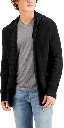 Textured-Knit Hooded Cardigan, Created 