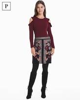 Thumbnail for your product : White House Black Market Petite Embroidered Velvet Boot Skirt