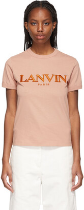 Lanvin Pink Embroidered Logo T-Shirt