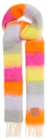 Thumbnail for your product : Loewe Brushed Striped Mohair-blend Scarf - Orange Multi