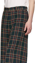 Thumbnail for your product : Facetasm Green Plaid Wide Pants