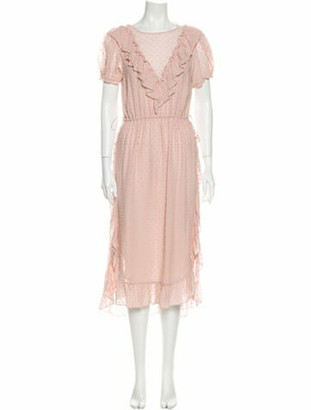 Ulla Johnson Silk Midi Length Dress Pink