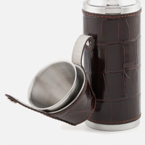 Aspinal of London Men's 6 Inch Hunter Leather Flask - Amazon Brown