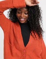 Thumbnail for your product : Qed London QED London cropped button through cardigan in rust
