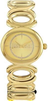 Just Cavalli Double Jc 2H Champagne Dial Gold Stainless Steel Women's Watch