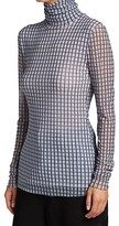 Thumbnail for your product : Ganni Printed Mesh Turtleneck Long-Sleeve Top